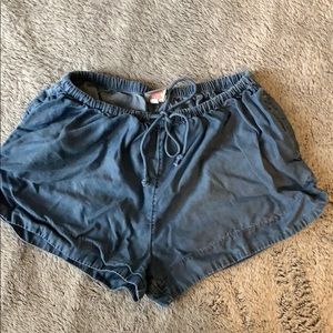 faux denim shorts